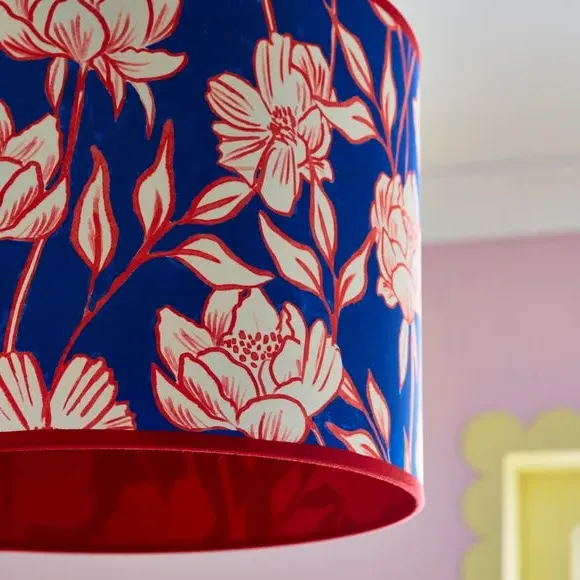 Tree Peony Lamp Shade - Multicolor, Fabric