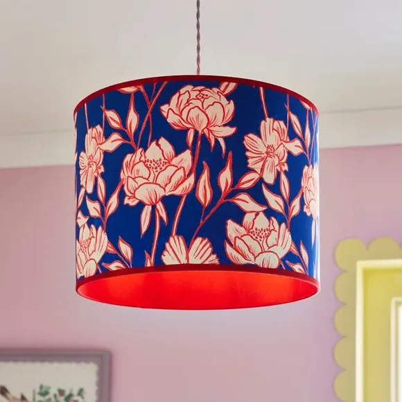 Tree Peony Lamp Shade - Multicolor, Fabric