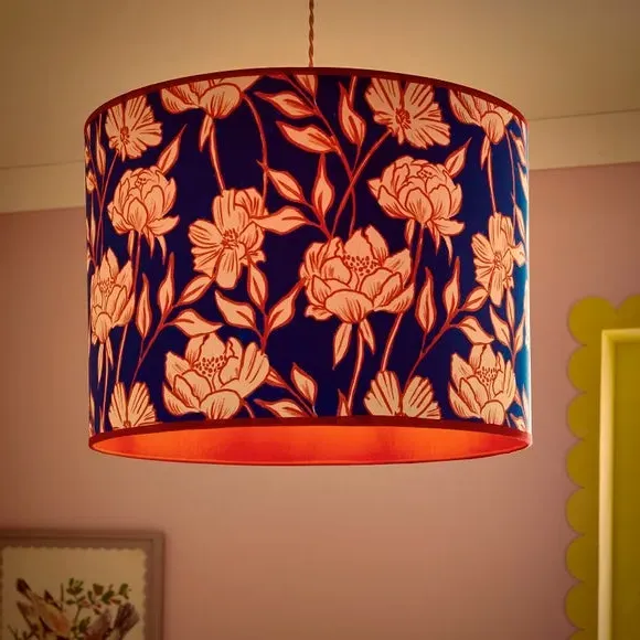 Tree Peony Lamp Shade - Multicolor, Fabric