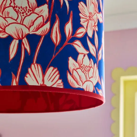 Tree Peony Lamp Shade - Multicolor, Fabric