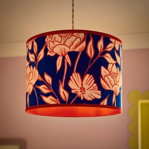 Tree Peony Lamp Shade - Multicolor, Fabric