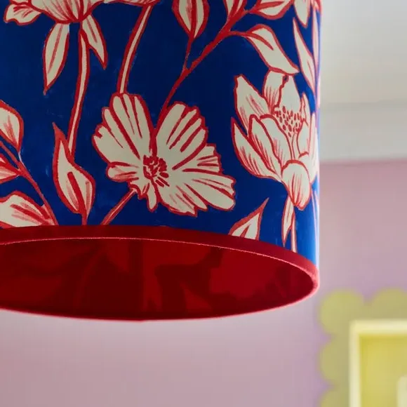 Tree Peony Lamp Shade - Multicolor, Fabric