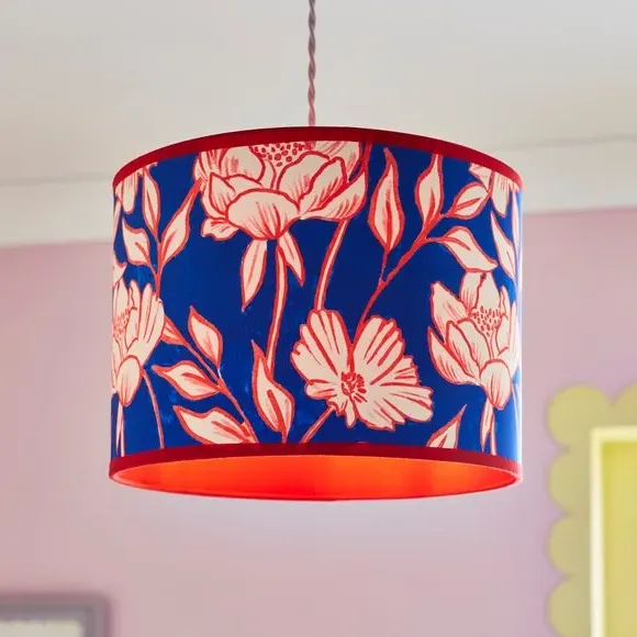 Tree Peony Lamp Shade - Multicolor, Fabric