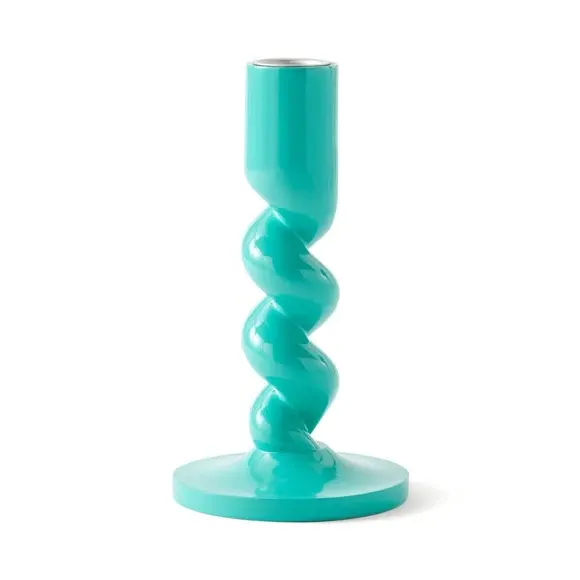 Twisted Candlestick Holder - Turquoise