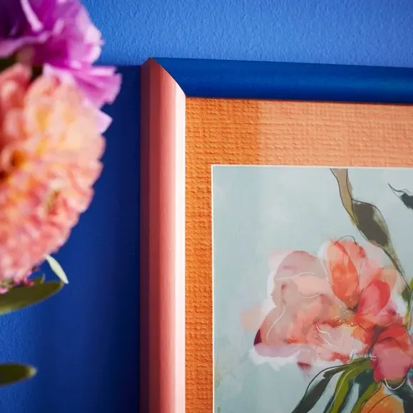 Two Tone Photo Frame - Cobalt/Coral