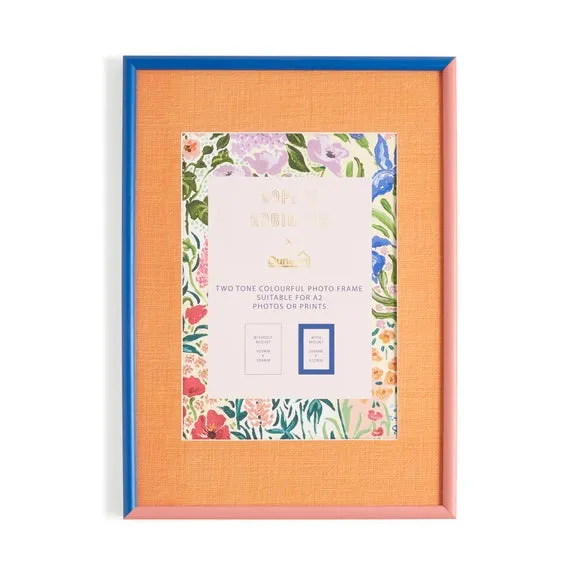 Two Tone Photo Frame - Cobalt/Coral