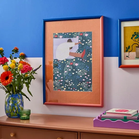 Two Tone Photo Frame - Cobalt/Coral