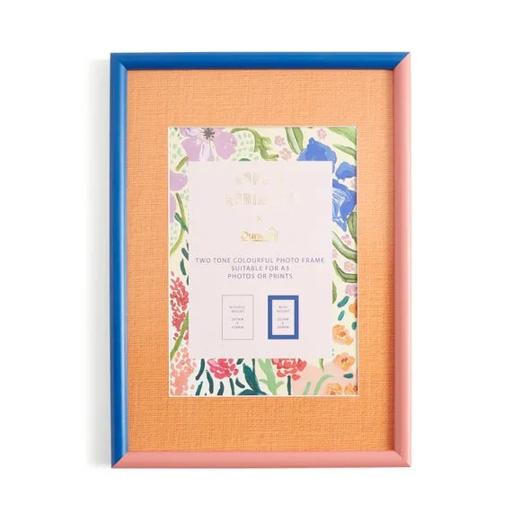 Two Tone Photo Frame - Cobalt/Coral
