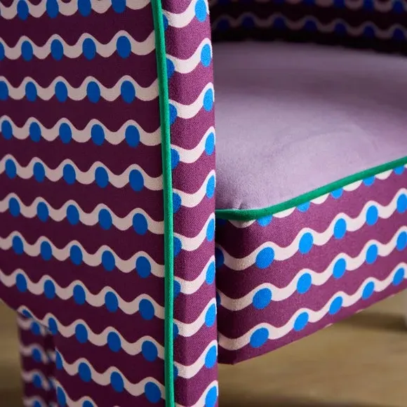 Upholstered Dining Chair - Purple, Fabric