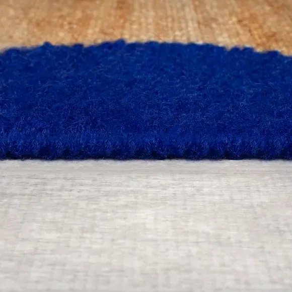 Wave Border Rug - Blue, Jute