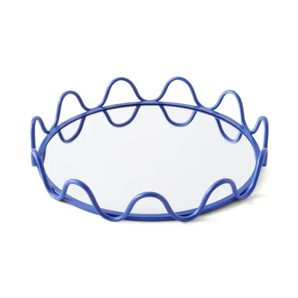 Wavy Mirrored Tray Wall Mount - Twilight, Metal