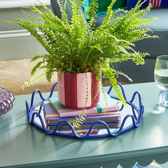 Wavy Mirrored Tray Wall Mount - Twilight, Metal