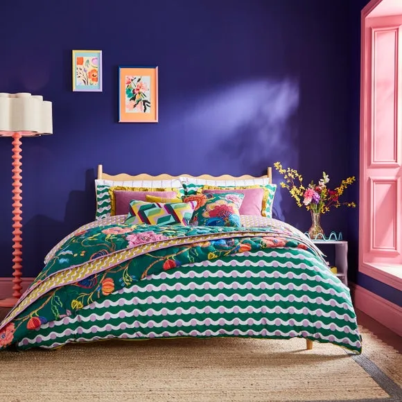 Wiggle Dot Duvet Cover & Pillowcase Set - Green