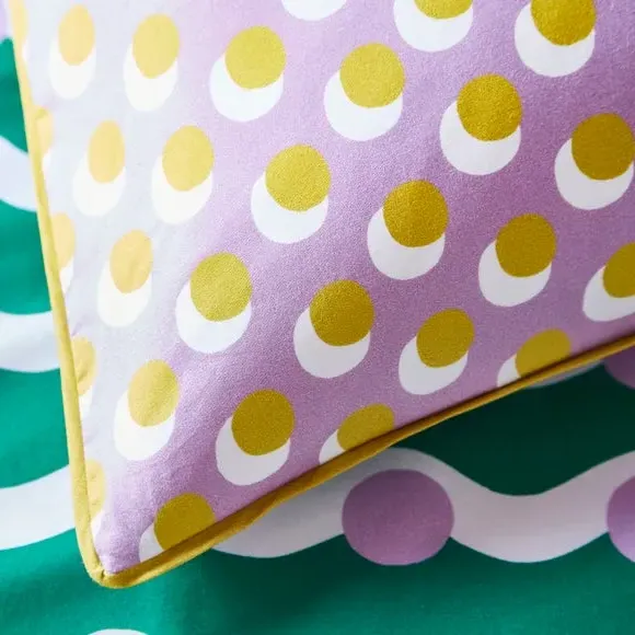 Wiggle Dot Duvet Cover & Pillowcase Set - Green