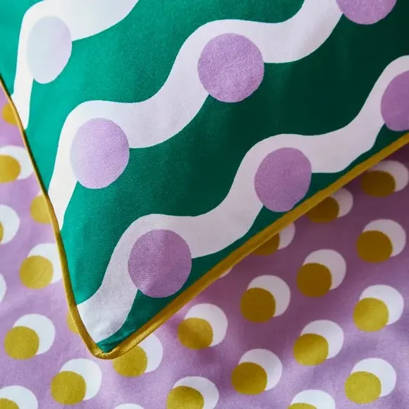 Wiggle Dot Duvet Cover & Pillowcase Set - Green