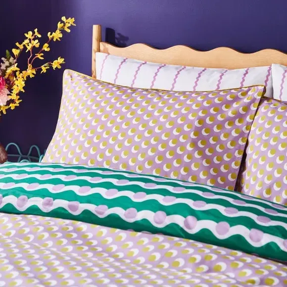 Wiggle Dot Duvet Cover & Pillowcase Set - Green