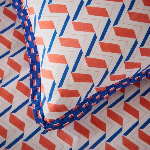 Zig Zag Duvet Cover Set - Multicolor, Cotton