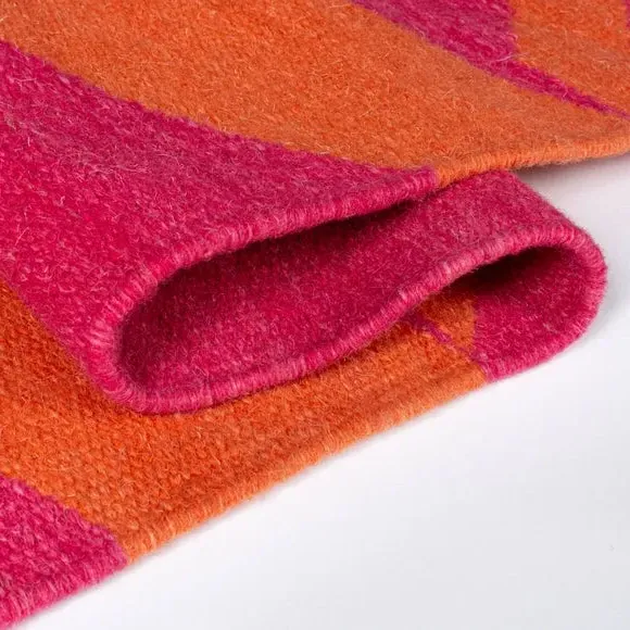 Zig Zag Stair Runner - Raspberry, Wool