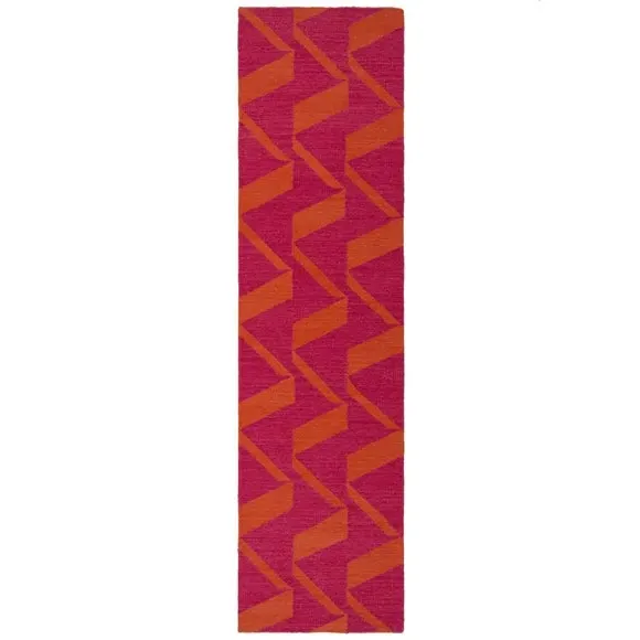Zig Zag Stair Runner - Raspberry, Wool
