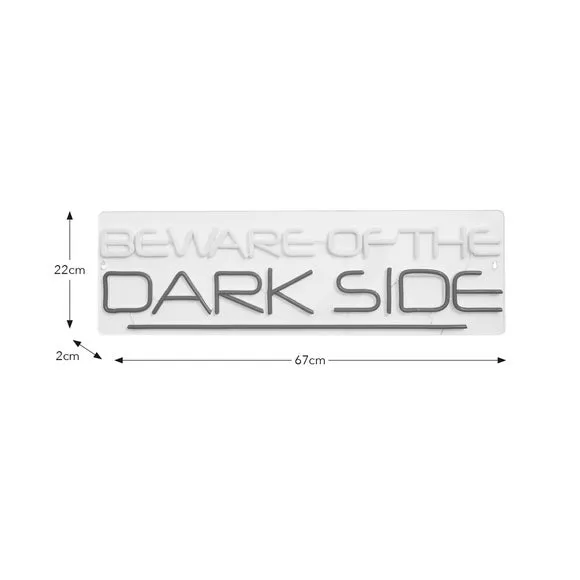 Beware Dark Side Neon Sign - Clear, LED
