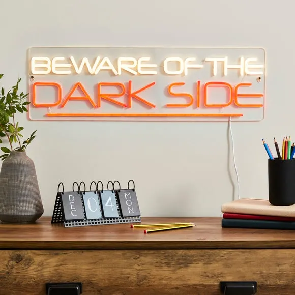 Beware Dark Side Neon Sign - Clear, LED image