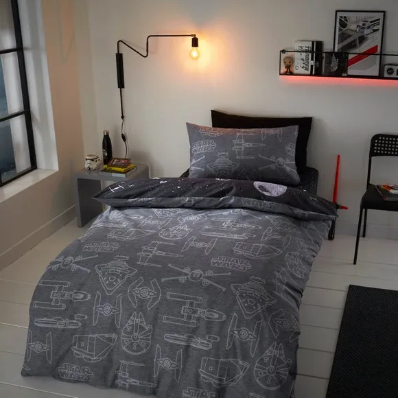 Duvet Cover Set with Pillowcase - Black, Cotton
