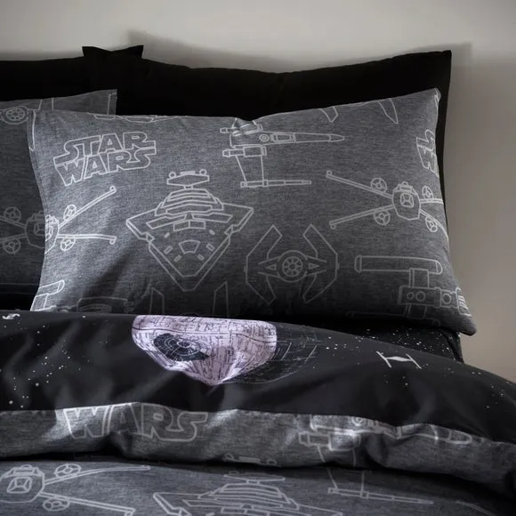 Duvet Cover Set with Pillowcase - Black, Cotton