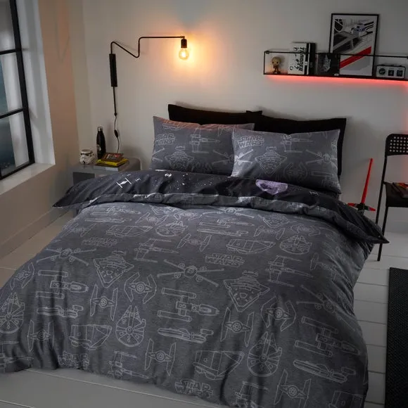 Duvet Cover Set with Pillowcase - Black, Cotton