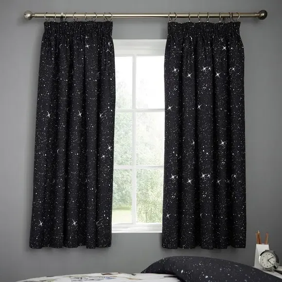 Thermal Blackout Curtains - Black, Polyester