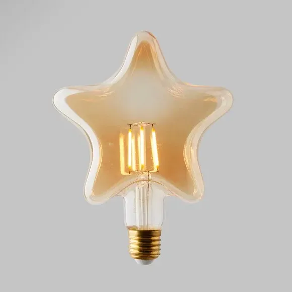 Star Shape LED Bulb 4W ES - Gold, Filament image