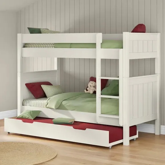 Bunk Bed with Open Trundle - White, Wood