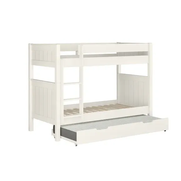 Bunk Bed with Open Trundle - White, Wood