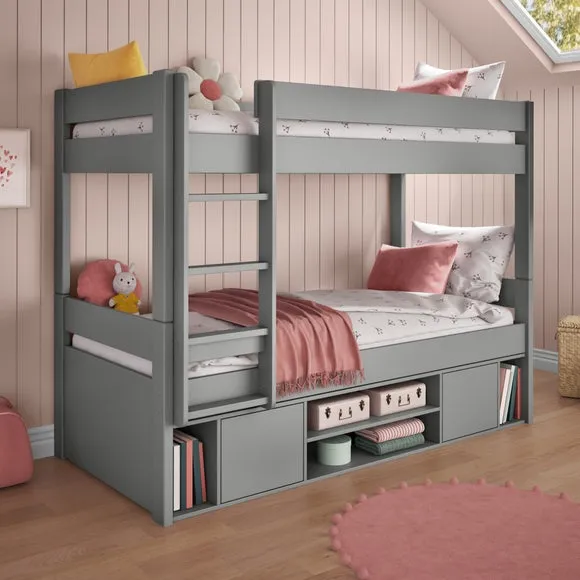 Bunk Bed with Storage - Grey, Pine