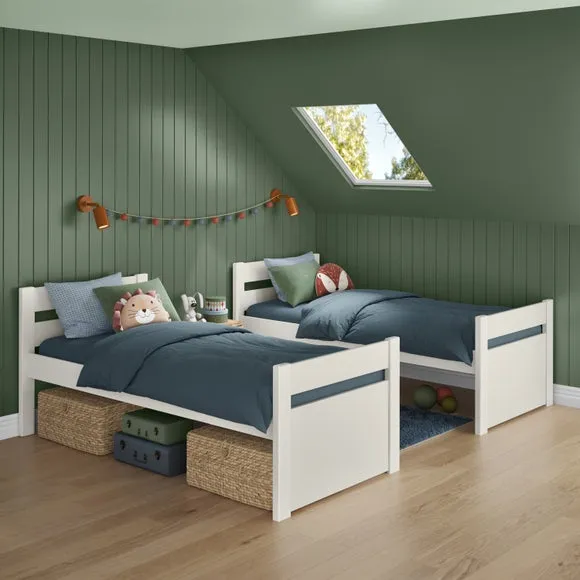 Bunk Bed with Storage - White, Pine