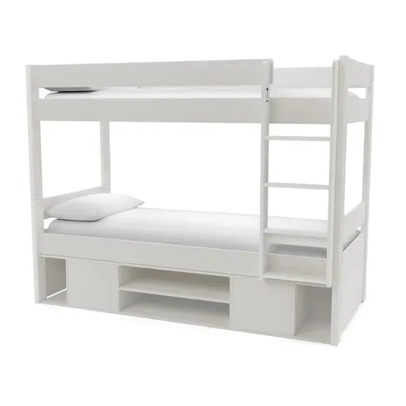Bunk Bed with Storage - White, Pine