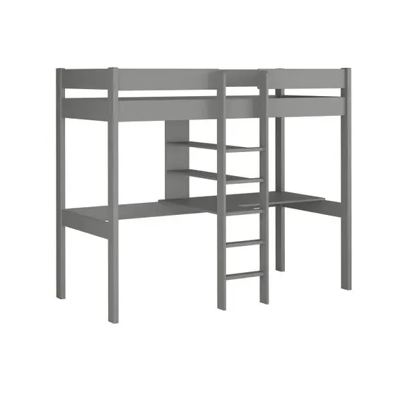 High Sleeper Bed with Storage - Grey, Pine