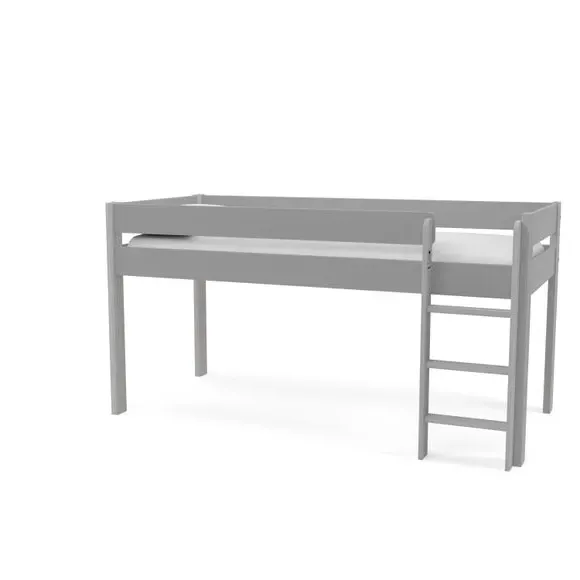 Mid Sleeper Bed with Storage - Grey, Pine