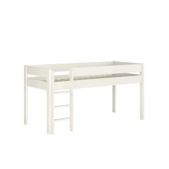 Mid Sleeper Bed with Storage - White, Pine