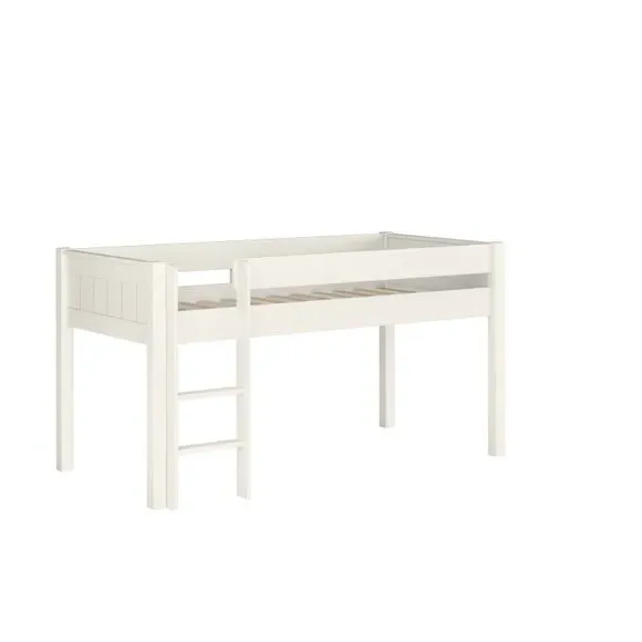 Midsleeper Bed Frame with Storage - White, Pine