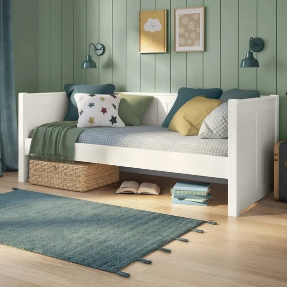 Pine Day Bed with High Foot End - White, Wood image