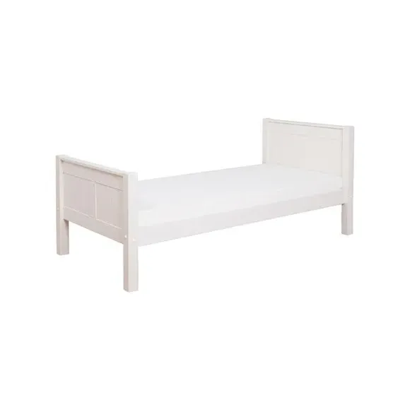 Single Bed with High Footboard - White, Pine