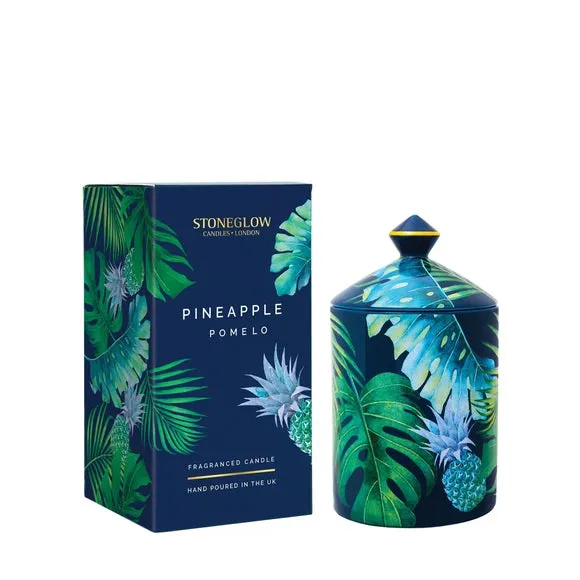 Ceramic Candle Pineapple Pomelo - Blue