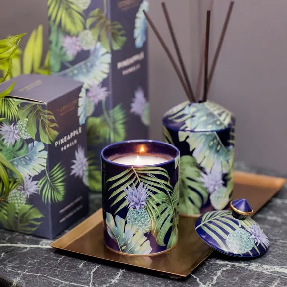 Ceramic Candle Pineapple Pomelo - Blue image