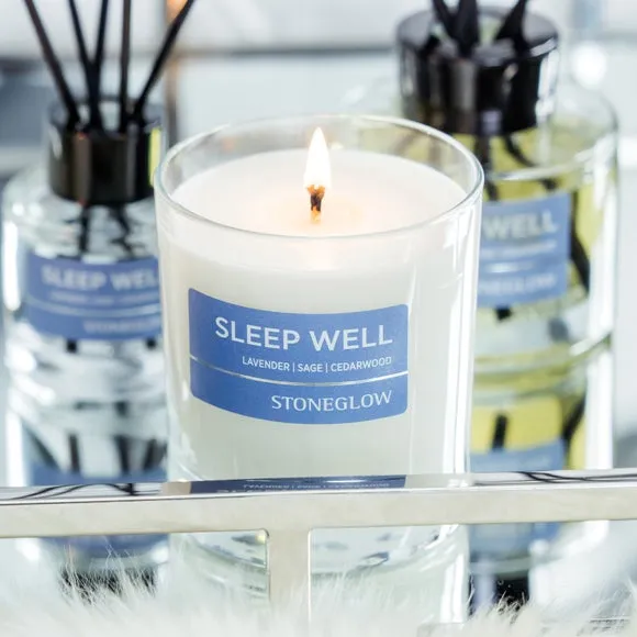 Glass Candle with Essential Oils - Blue, Soy Wax