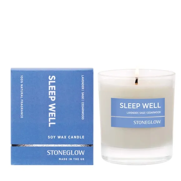 Glass Candle with Essential Oils - Blue, Soy Wax image