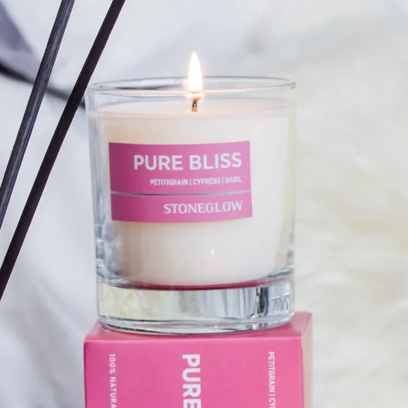 Glass Candle with Essential Oils - Pink, Soy Wax image