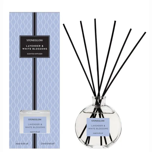 Reed Diffuser with Rattan Sticks - Purple, Glass image