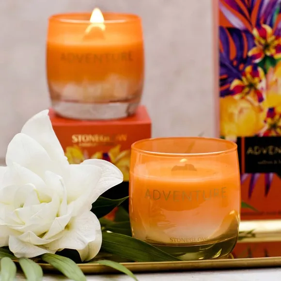Saffron & Bergamot Candle - Orange, Wood Wick image