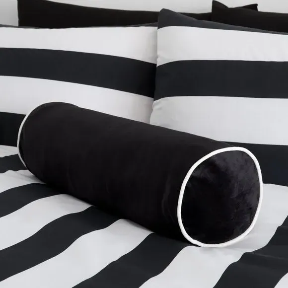 Bolster Cushion - Black, Velvet