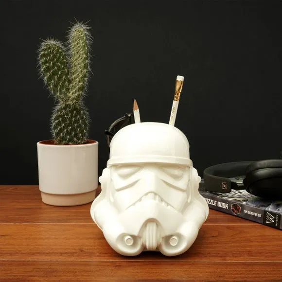 Helmet Desk Organizer - White, Resin image